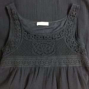 Black BOHO Tent Style Sun Dress w/ Crochet Detail